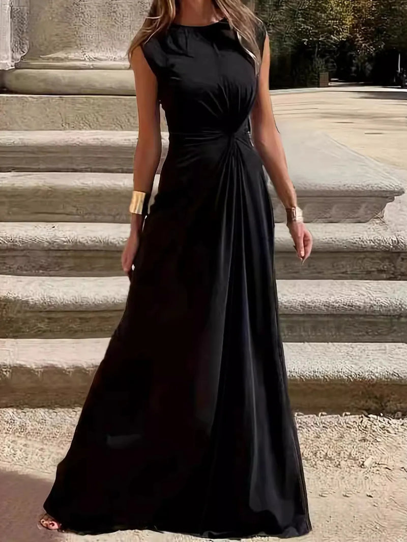Round Neck Sleeveless Maxi Dress Maxi dress Luxurious Weddings