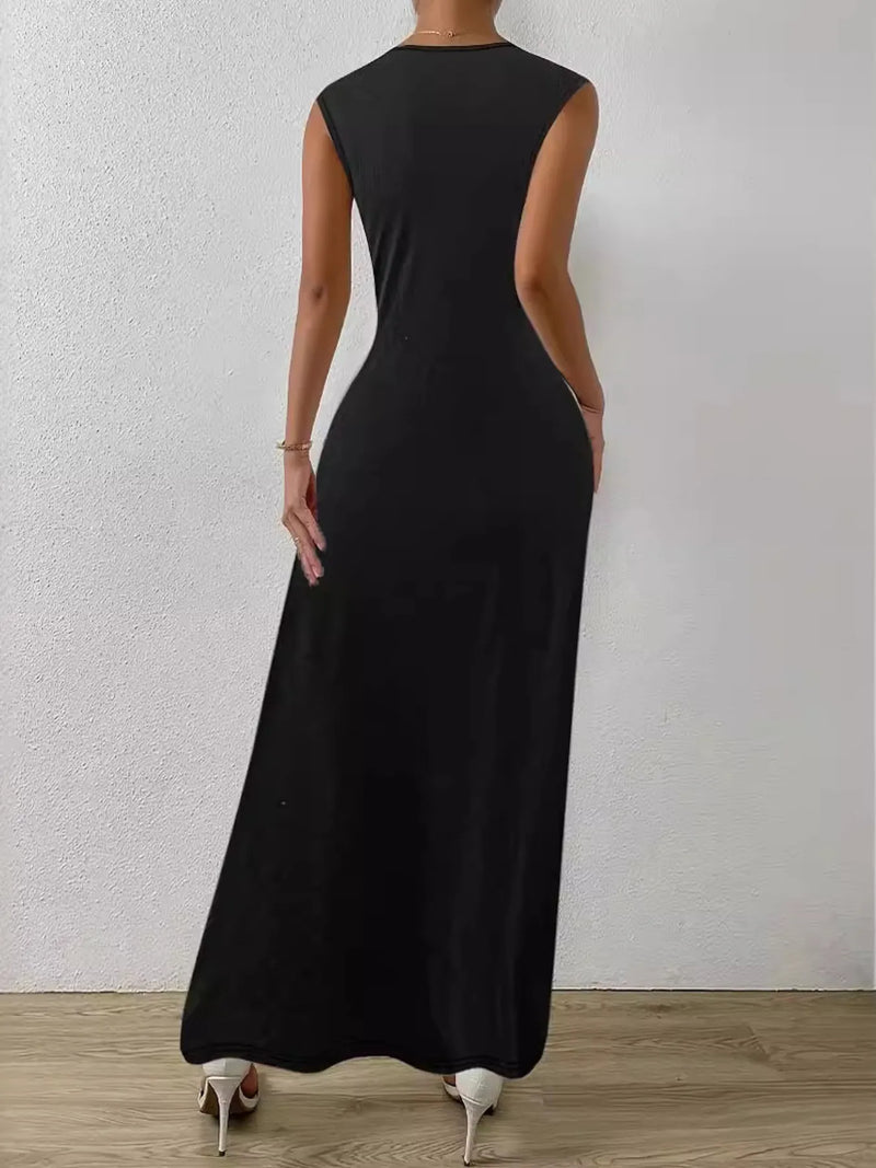 Round Neck Sleeveless Maxi Dress Maxi dress Luxurious Weddings
