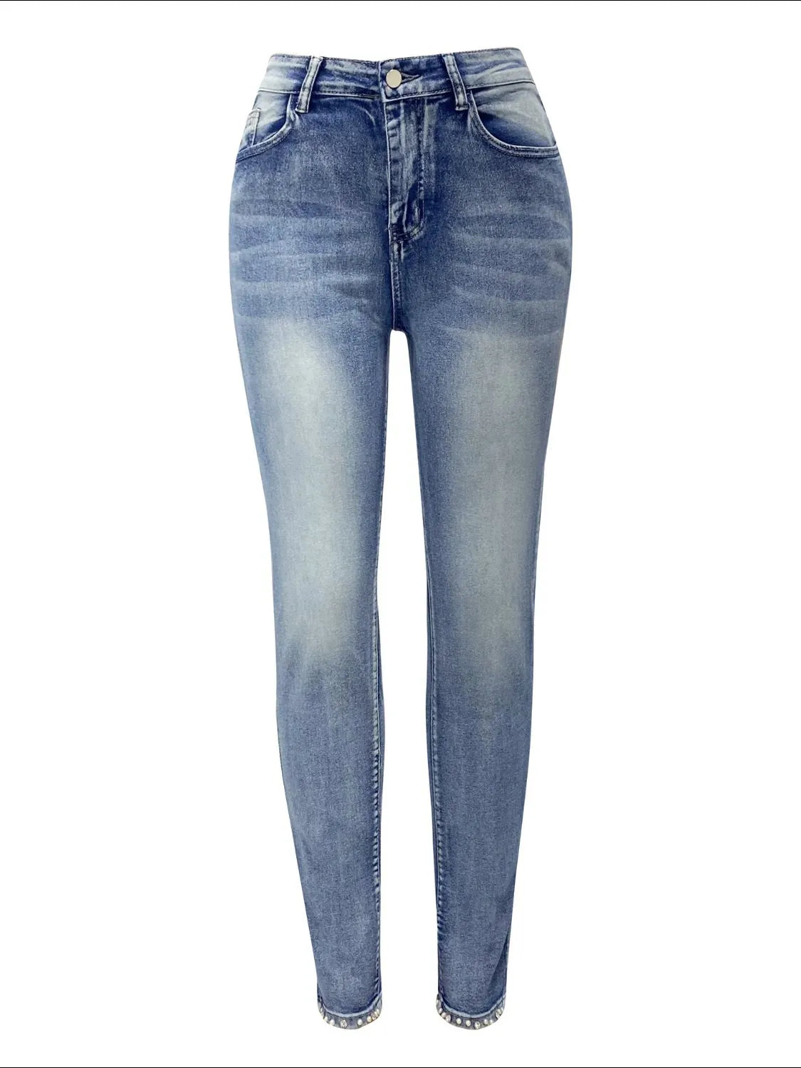 Rhinestone Butterfly Jeans with Pockets jeans Luxurious Weddings