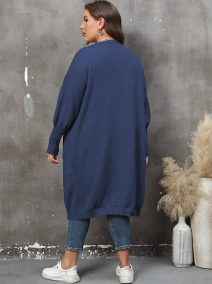 Plus Size Long Sleeve Pocketed Cardigan Plus size Luxurious Weddings
