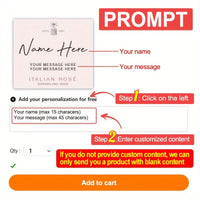 Personalized Prosecco Wine Label Wine Labels Luxurious Weddings