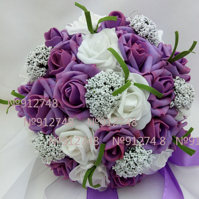 Bride 's Bouquet Red Pink Blue And Purple bouquet Luxurious Weddings