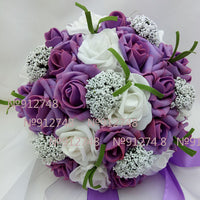 Bride 's Bouquet Red Pink Blue And Purple bouquet Luxurious Weddings