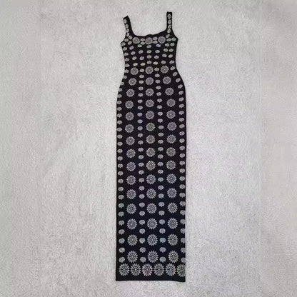 V-neck suspender with diamond embellishment, high-end dress V-Neck Diamond Dress Luxurious Weddings