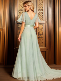 Flutter sleeve mesh Bridesmaid dress Bridesmaid Dresses Luxurious Weddings Bridesmaid Dresses, Evening Dresses, Cocktail Dresses, Maxi Dresses, Summer Dresses, Dinner Dress, Special Occasion Dress, Custom Dress, Made-to-Order Dresses, Wedding Dresses, Bri