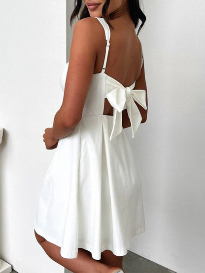 Devine Bow Back Square Neck Mini Dress Mini dress Luxurious Weddings