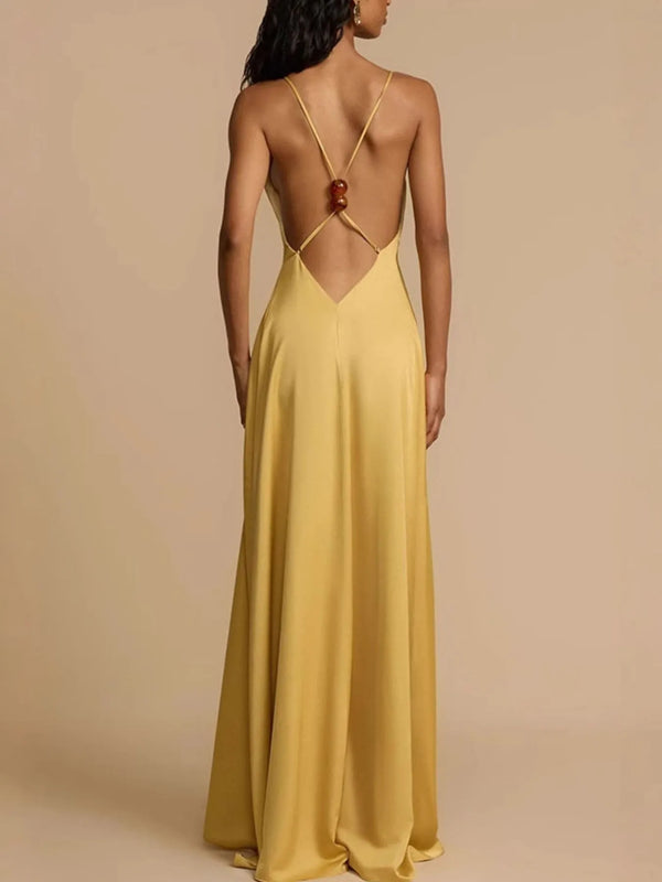 Deep V-Neck Maxi Dress Maxi Dress Luxurious Weddings