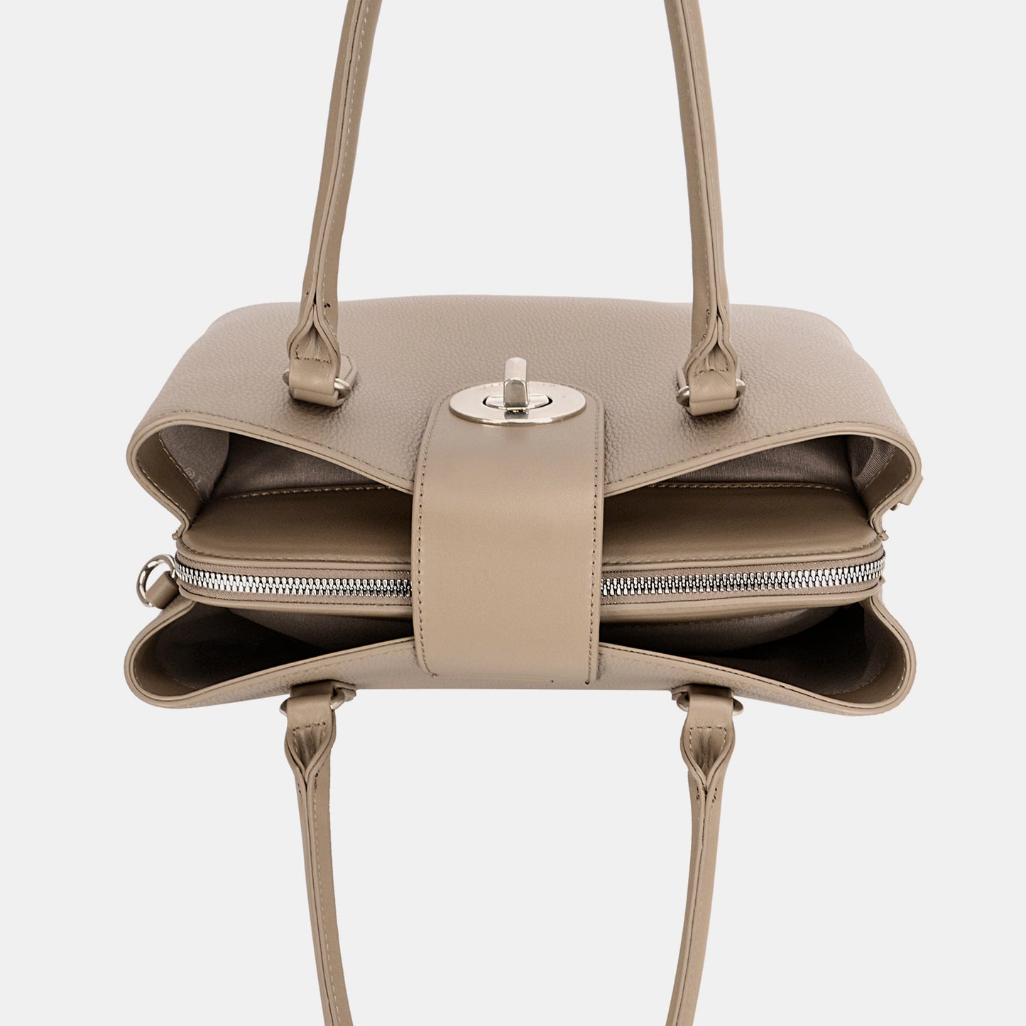 David Jones PU Leather Twist-Lock Tote Bag Luxurious Weddings