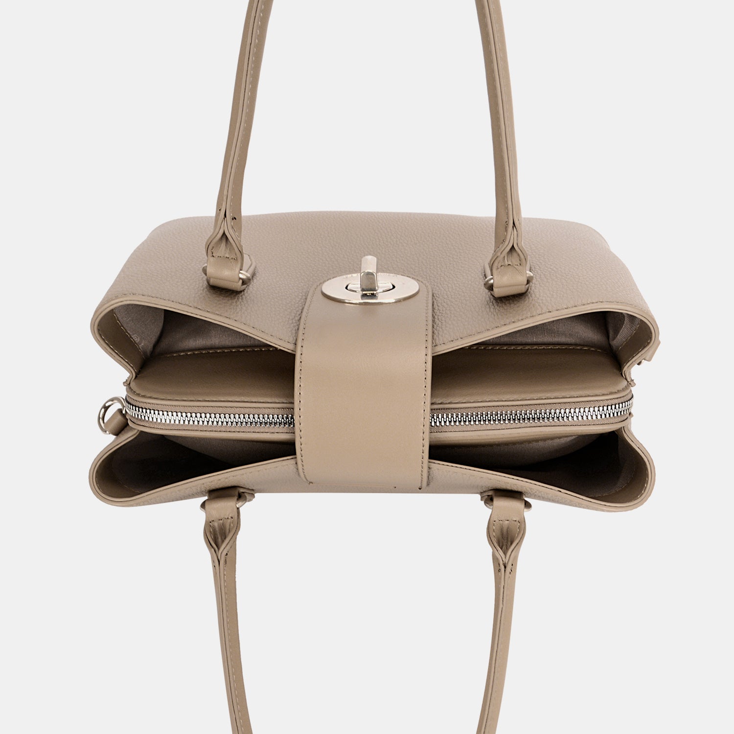 David Jones PU Leather Twist-Lock Tote Bag Luxurious Weddings