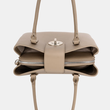 David Jones PU Leather Twist-Lock Tote Bag Luxurious Weddings