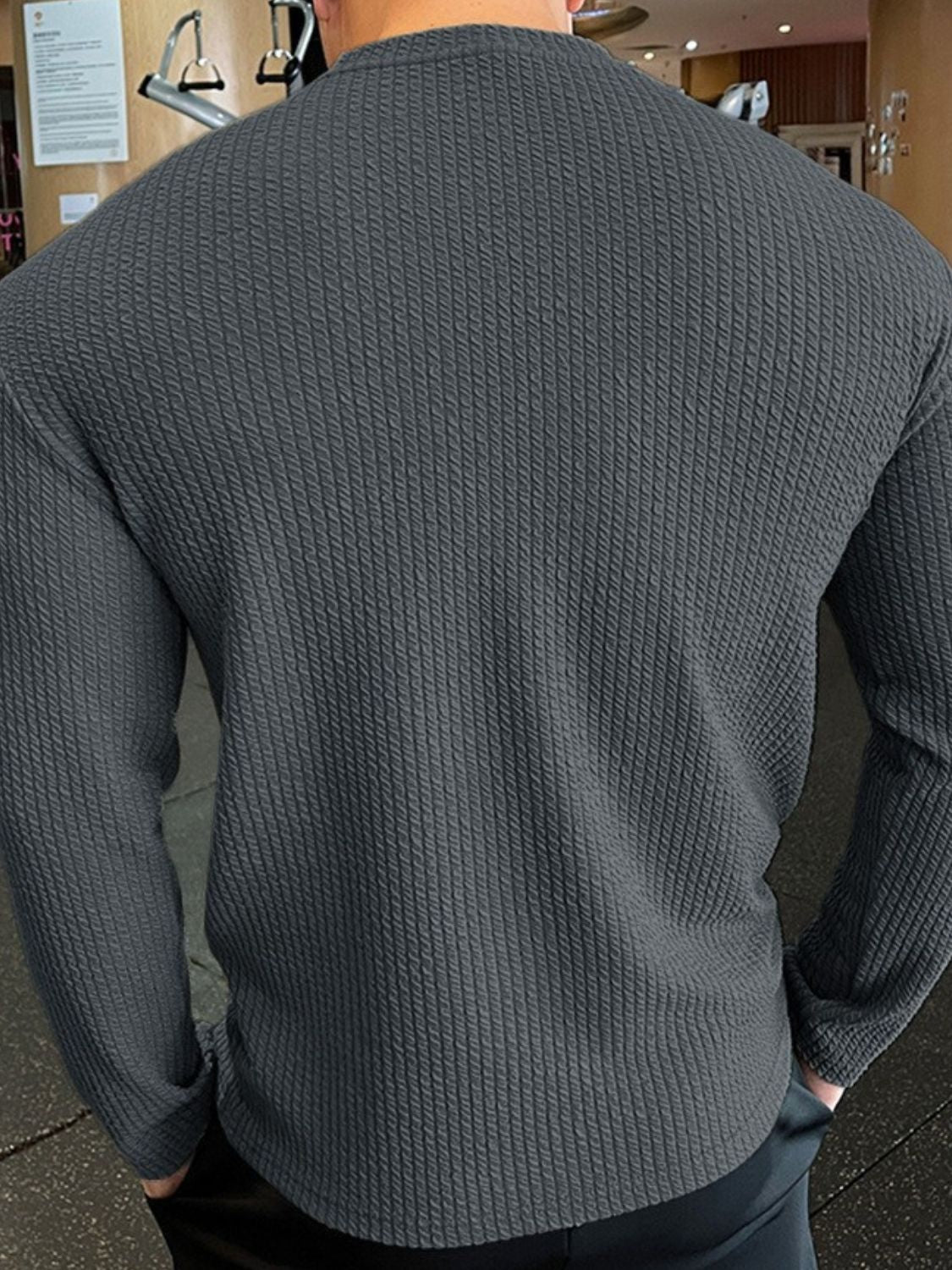 Men's Plus Size Round Neck Long Sleeve T-Shirt Men’s tshirt Luxurious Weddings