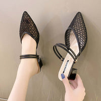 Point Toe Block Heel Sandals High Heels Luxurious Weddings