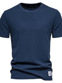 Men's Waffle-Knit Short Sleeve T-Shirt mens tshirts Luxurious Weddings