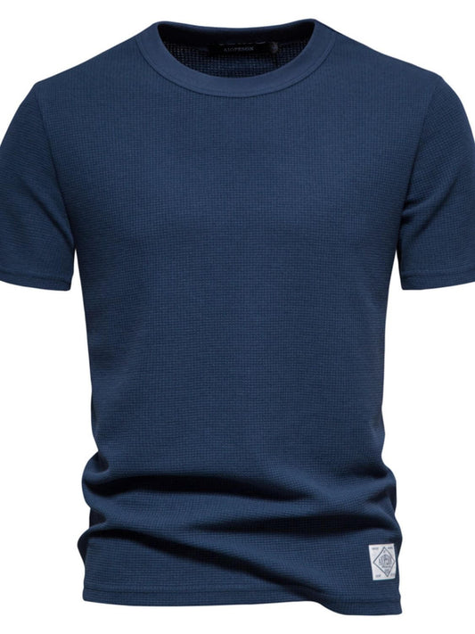 Men's Waffle-Knit Short Sleeve T-Shirt mens tshirts Luxurious Weddings
