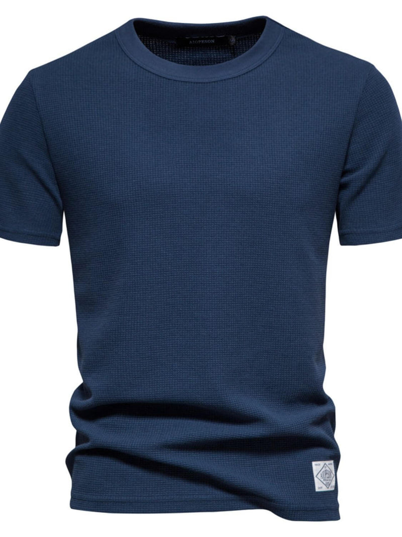 Men's Waffle-Knit Short Sleeve T-Shirt mens tshirts Luxurious Weddings