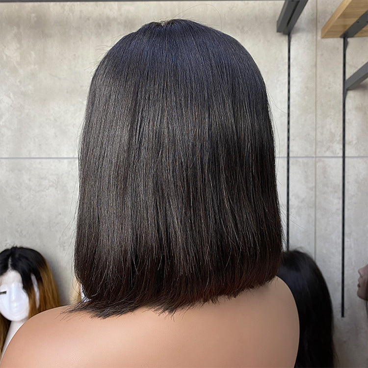 High Temperature Silk Front Lace Wig Human Hair Bob Human Hair Wig Luxurious Weddings