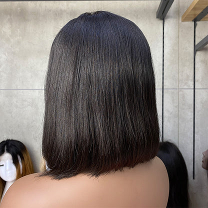High Temperature Silk Front Lace Wig Human Hair Bob Human Hair Wig Luxurious Weddings