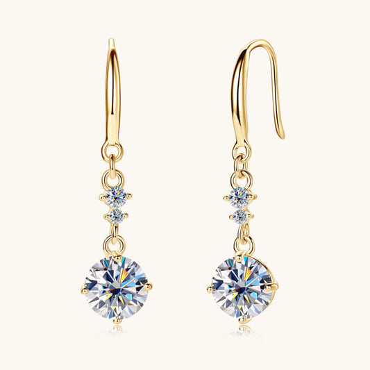 2 Carat Moissanite 925 Sterling Silver Earrings Earrings Luxurious Weddings