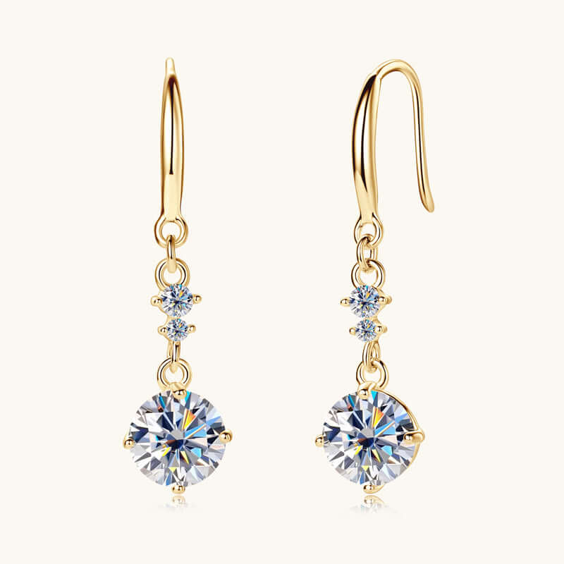2 Carat Moissanite 925 Sterling Silver Earrings Earrings Luxurious Weddings