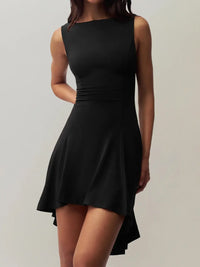 High-Low Round Neck Sleeveless Dress Dresses Luxurious Weddings