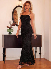 Sequin Square Neck Maxi Cami Dress dress Luxurious Weddings