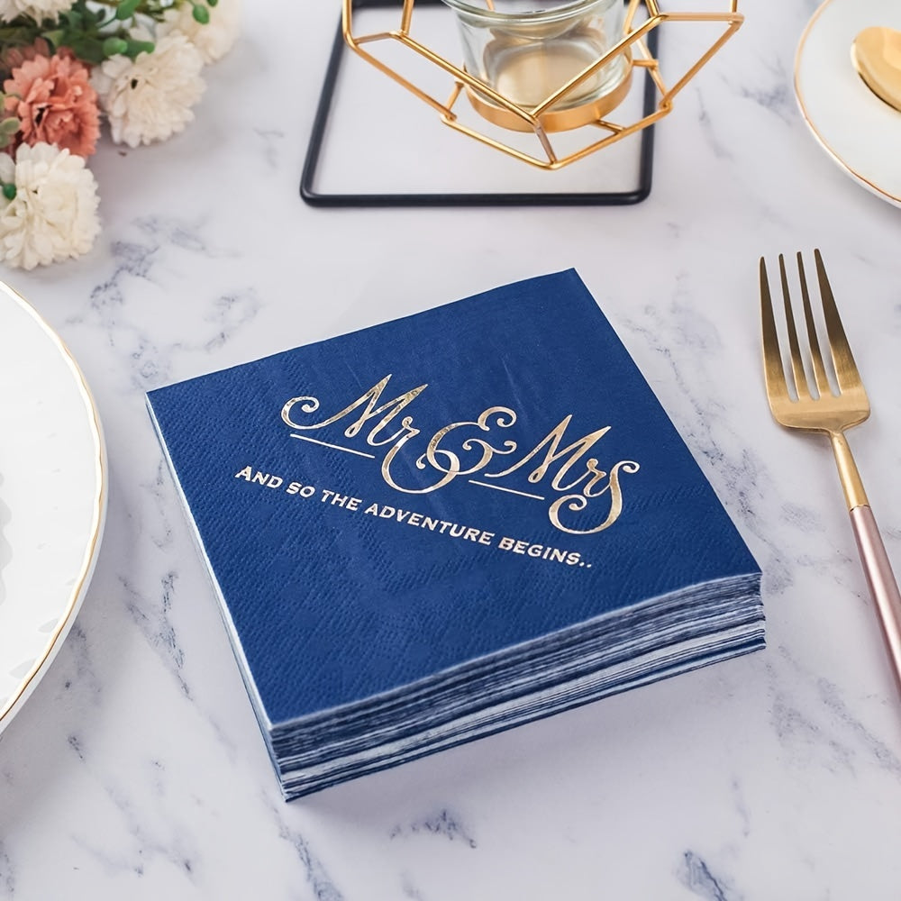 Luxurious Foil Design Cocktail Napkins Napkins Luxurious Weddings