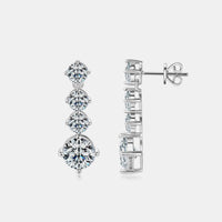 4 Carat Moissanite 925 Sterling Silver Earrings Earrings Luxurious Weddings