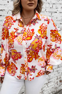 Plus Size Printed Long Sleeve Shirt Plus size blouse Luxurious Weddings