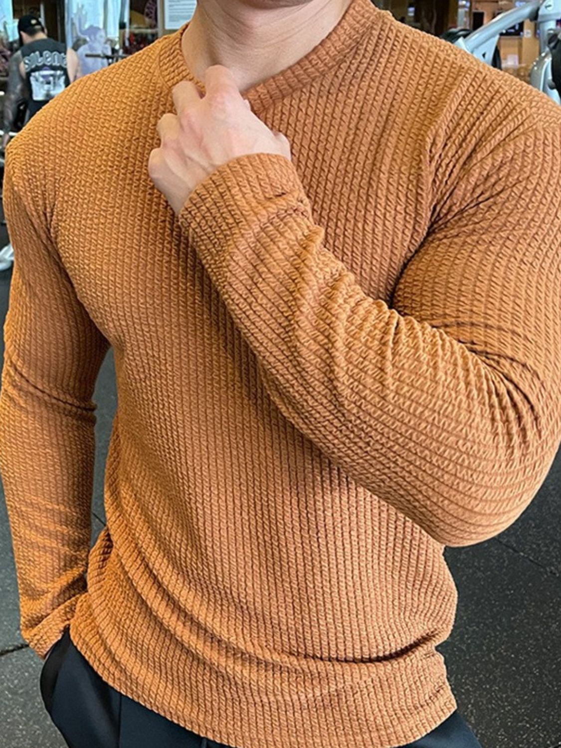 Men's Plus Size Round Neck Long Sleeve T-Shirt Men’s tshirt Luxurious Weddings