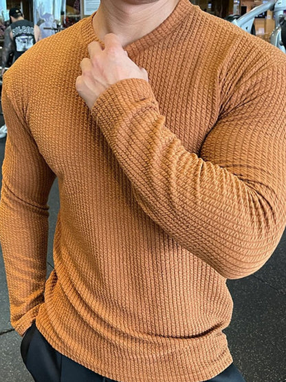 Men's Plus Size Round Neck Long Sleeve T-Shirt Men’s tshirt Luxurious Weddings