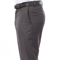 Slim Fit Flat Front Solid Color Formal Dress Pants Drk Grey Dress Pants Luxurious Weddings