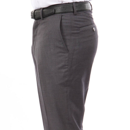 Slim Fit Flat Front Solid Color Formal Dress Pants Drk Grey Dress Pants Luxurious Weddings