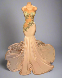 Kristallperlen Silber Ärmelloses Designer Gold Strass Kleid