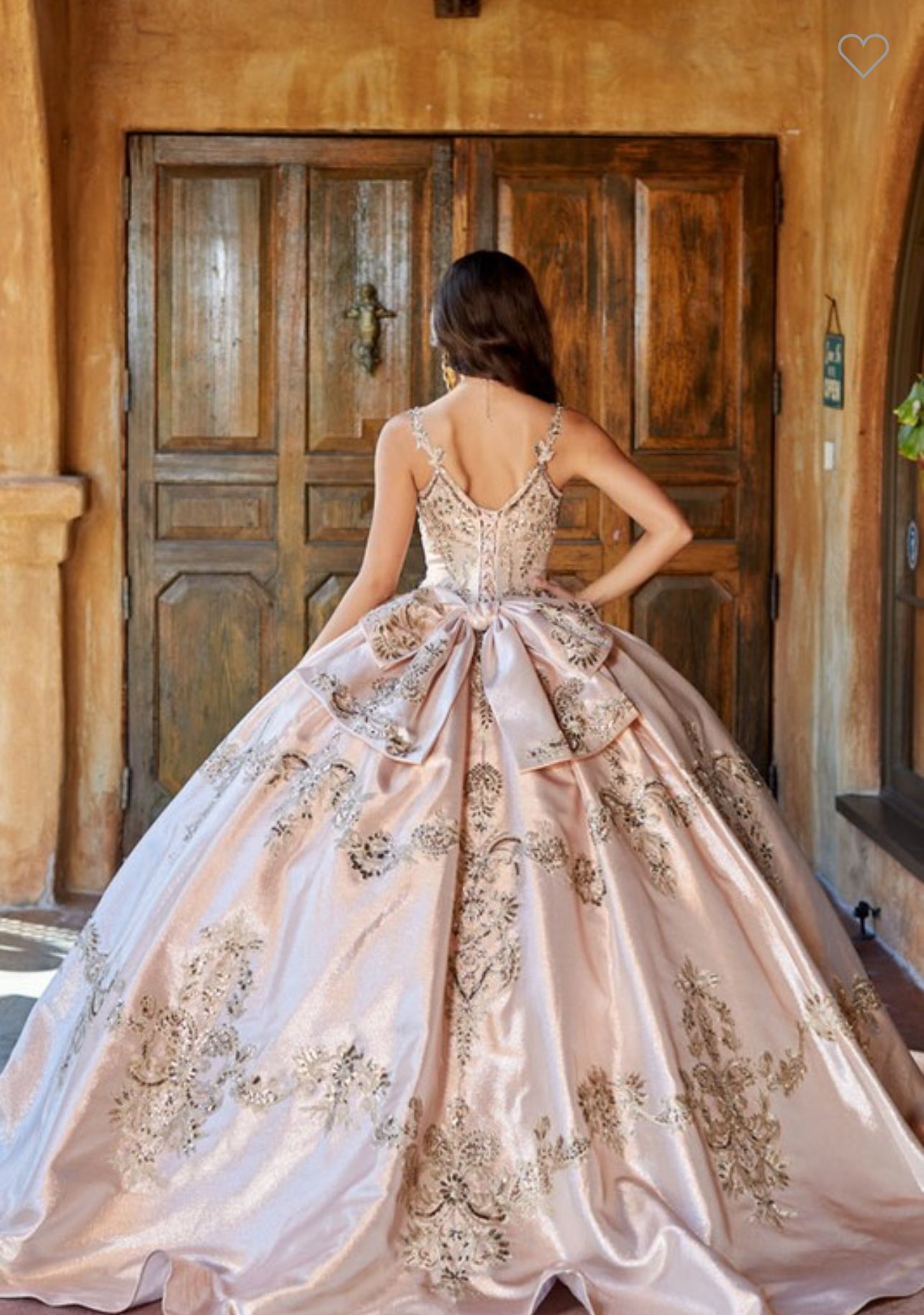 Enchanting V-Neck Rosegold Quinceanella Quinceanella Gown Luxurious Weddings