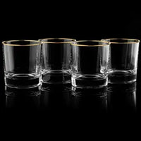 Gold-Rimmed Whiskey Tumblers Set Of 4 whiskey glasses Luxurious Weddings