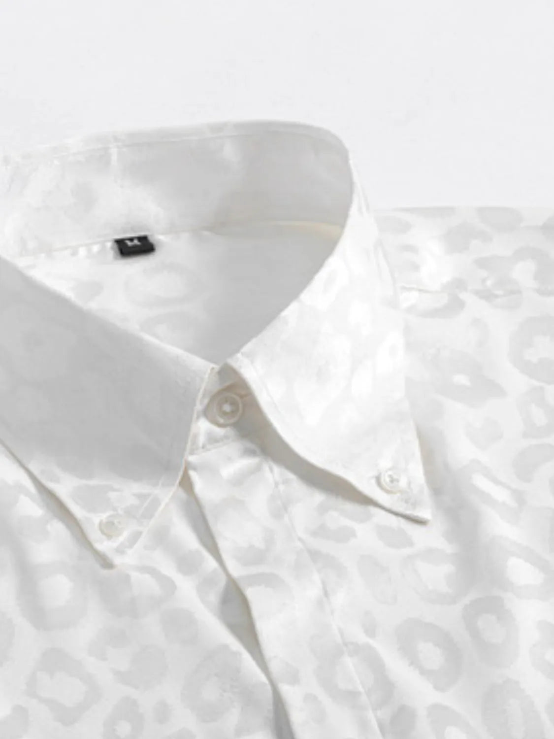 Men's Full Size Leopard Button Down Satin Shirt Plus Size mens shirts Luxurious Weddings