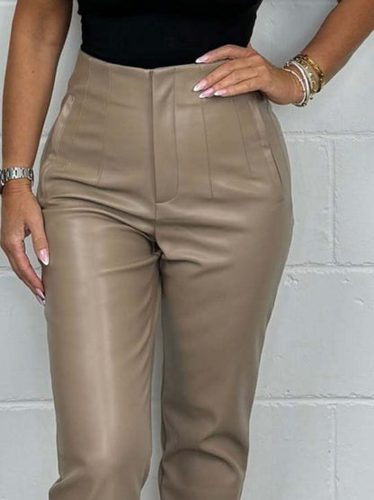 Full Size High Waist Straight Pants Plus Size Paints Luxurious Weddings