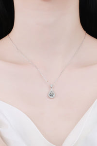 2 Carat Moissanite Teardrop Pendant 925 Sterling Silver Necklace Luxurious Weddings