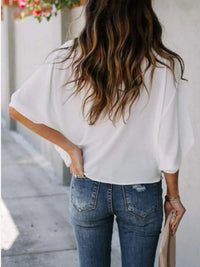 Full Size Ruched Three-Quarter Sleeve Blouse Plus Size Blouse Luxurious Weddings