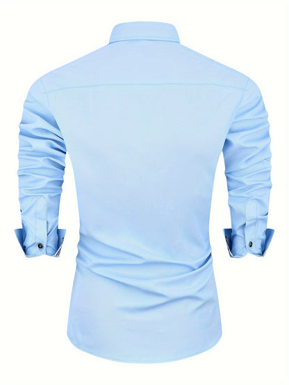 Men's Long Sleeve Tuxedo Shirt for Spring & Autumn Men's Formal Shirts Luxurious Weddings