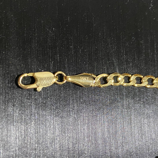 Solid Real 14k Gold Cuban Link Chain 20in 4mm Jewelry Luxurious Weddings