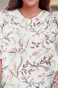Plus Size Floral Fuff Sleeve Top Plus size blouse Luxurious Weddings