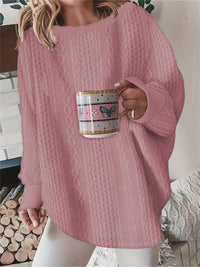Oversized Textured Long Sleeve Sweatshirt Sweater Luxurious Weddings