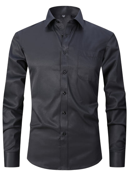 Men's Formal Business Shirts with Long Sleeves - Spring/Fall Collection Men's Formal Shirts Luxurious Weddings