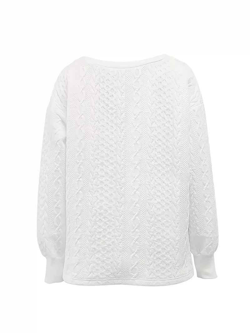 Oversized Textured Long Sleeve Sweatshirt Sweater Luxurious Weddings