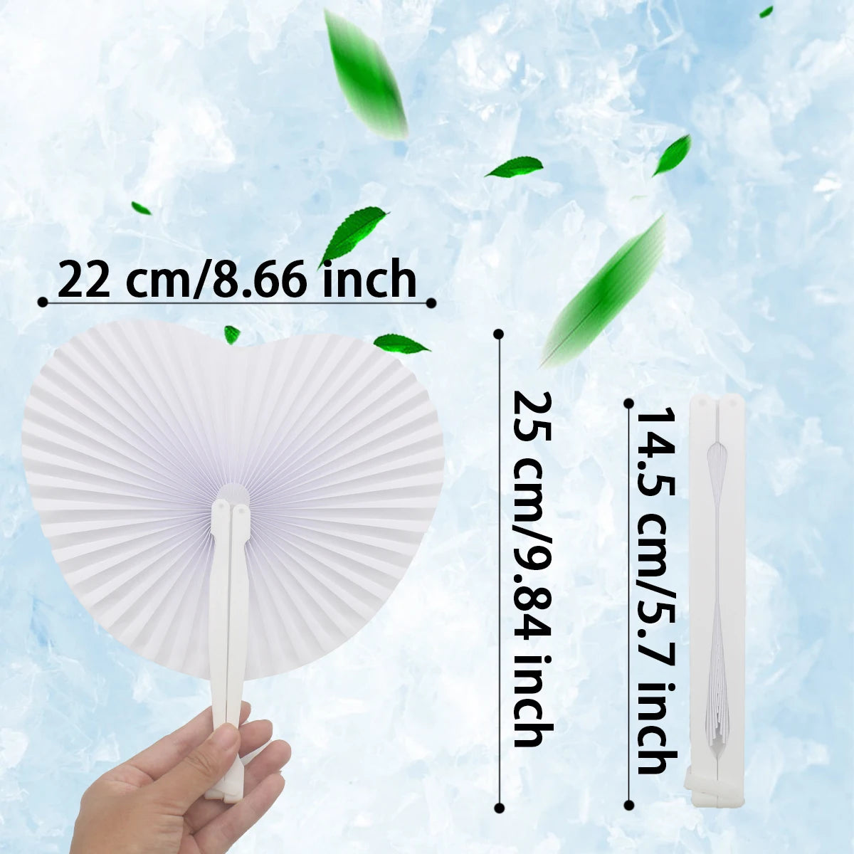 40/80/120pcs Wedding Paper Fan Heart-Shaped Paper Fans Luxurious Weddings