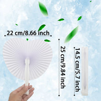 40/80/120pcs Wedding Paper Fan Heart-Shaped Paper Fans Luxurious Weddings