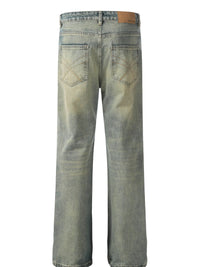 Men's Distressed High-Waist Straight Leg Jeans Jeans Luxurious Weddings