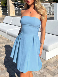Devine Bow Back Tube Mini Dress Mini dress Luxurious Weddings
