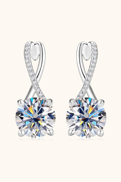 4 Carat Moissanite 925 Sterling Silver Earrings Luxurious Weddings